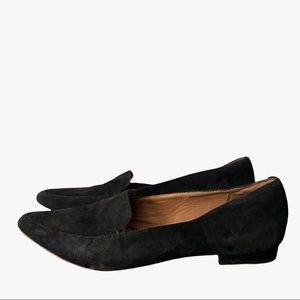 Clark’s | black suede pointed toe flats size 9